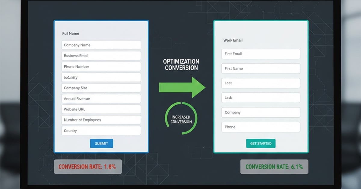 Comparison of complex vs optimized lead generation forms