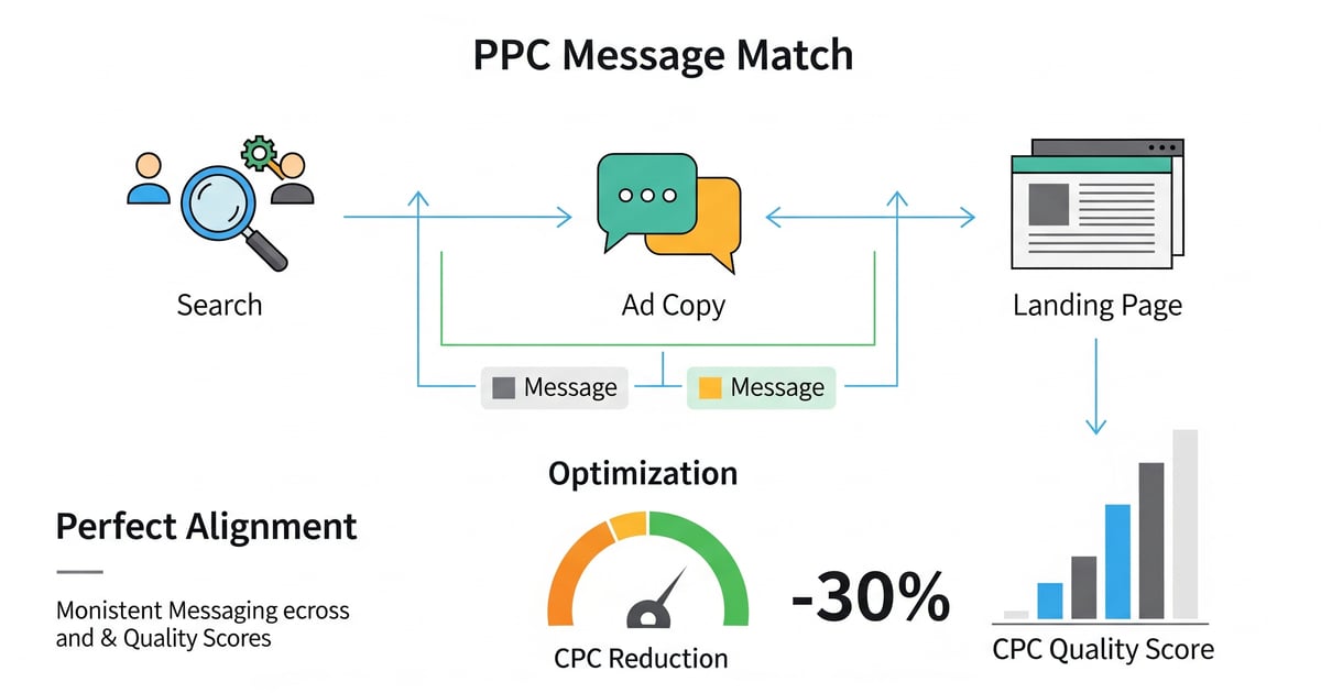 Featured image for PPC Message Match: The Hidden Key to Lower CPCs and Higher QS